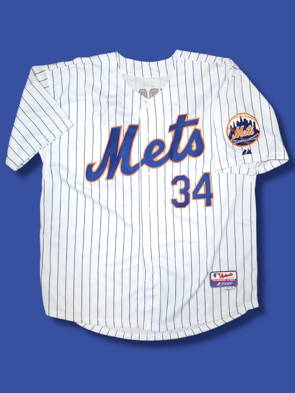 Official Adult Pinstripe Baseball Jersey - White/Blue